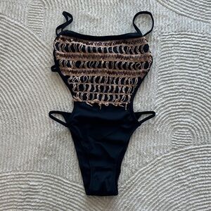 Black and Brown Women Swim One Piece